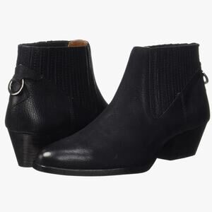 Hudson London Western Point Toe Heeled Chelsea Booties Black Size 37 Minimalist